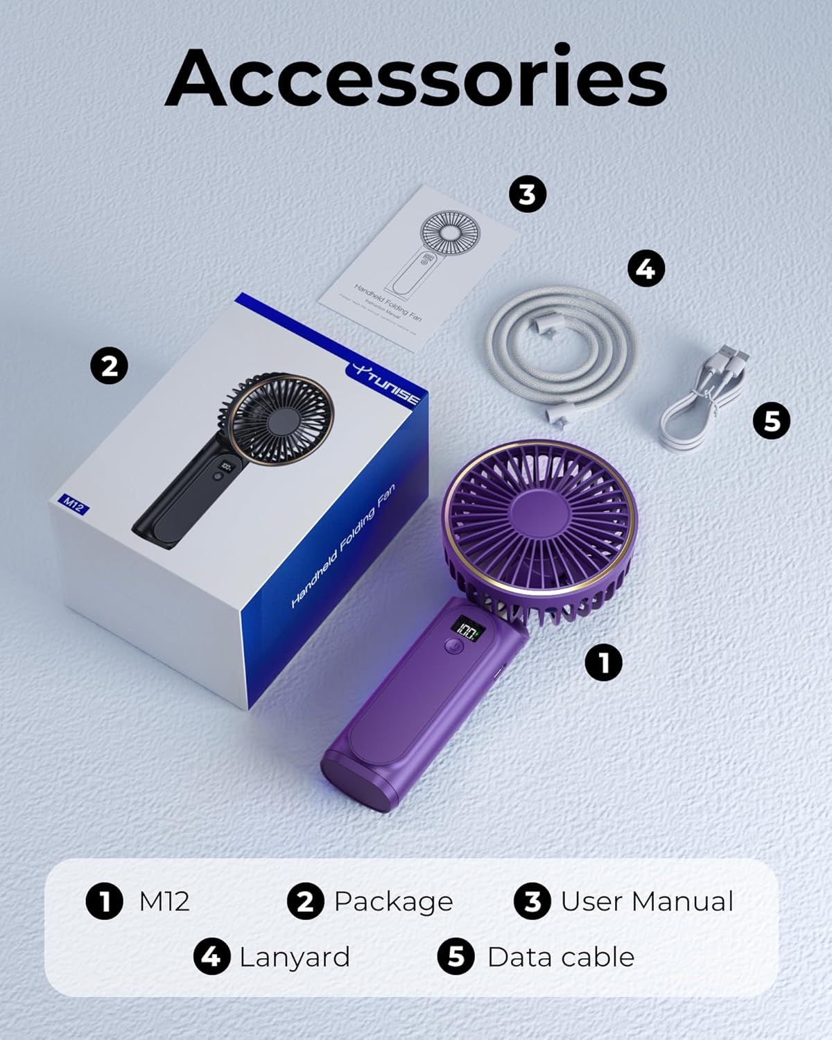 Portable Handheld Fan, Portable Fan Rechargeable, 4000mAh, 180° Adjustable, 6 Speed Wind, Display Electricity in Real Time, USB Rechargeable Foldable F an, Quiet Personal Fan as Power Bank New Era Fashion LLc
