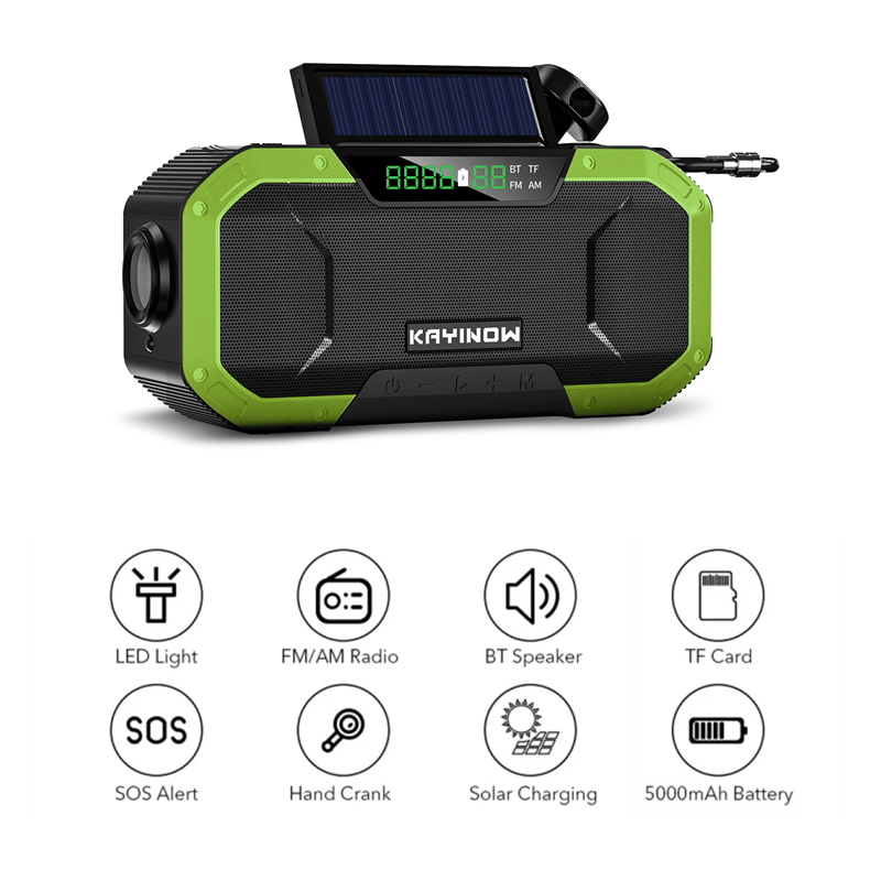 Solar Radio Hand Crank Emergency Flashlight Reading Light AM FM NOAA Phone Charger SOS Alarming Outdoor Survival Power Bank New Era Fashion LLc