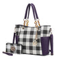 MKF Collection Bonita Checker Tote Handbag & Wallet Set Women by Mia K New Era Fashion LLc