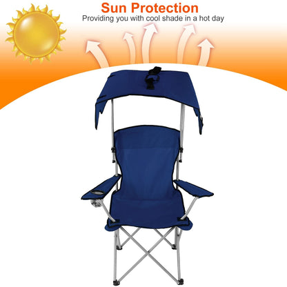 Foldable Beach Canopy Chair Sun Protection Camping Lawn Canopy Chair 330LBS Load Folding Seat New Era Fashion LLc