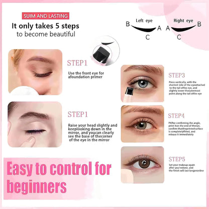Winged Eyeliner Stamp Pen Dual Head Rotating Design, Quick-Dry, Long-Lasting, Smudge-Proof for Easy Cat Eye (1#/Black) New Era Fashion LLc