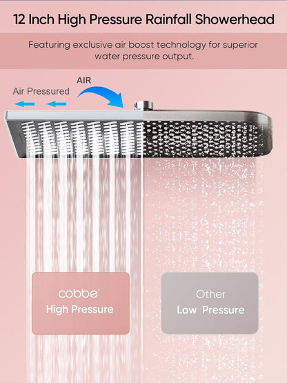 11.8 Inch Rain Shower Head with 6 Modes Handheld Water Spray High Pressure Showerhead Combo with 11 Inch Adjustable Extension Arm New Era Fashion LLc