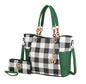 MKF Collection Bonita Checker Tote Handbag & Wallet Set Women by Mia K New Era Fashion LLc