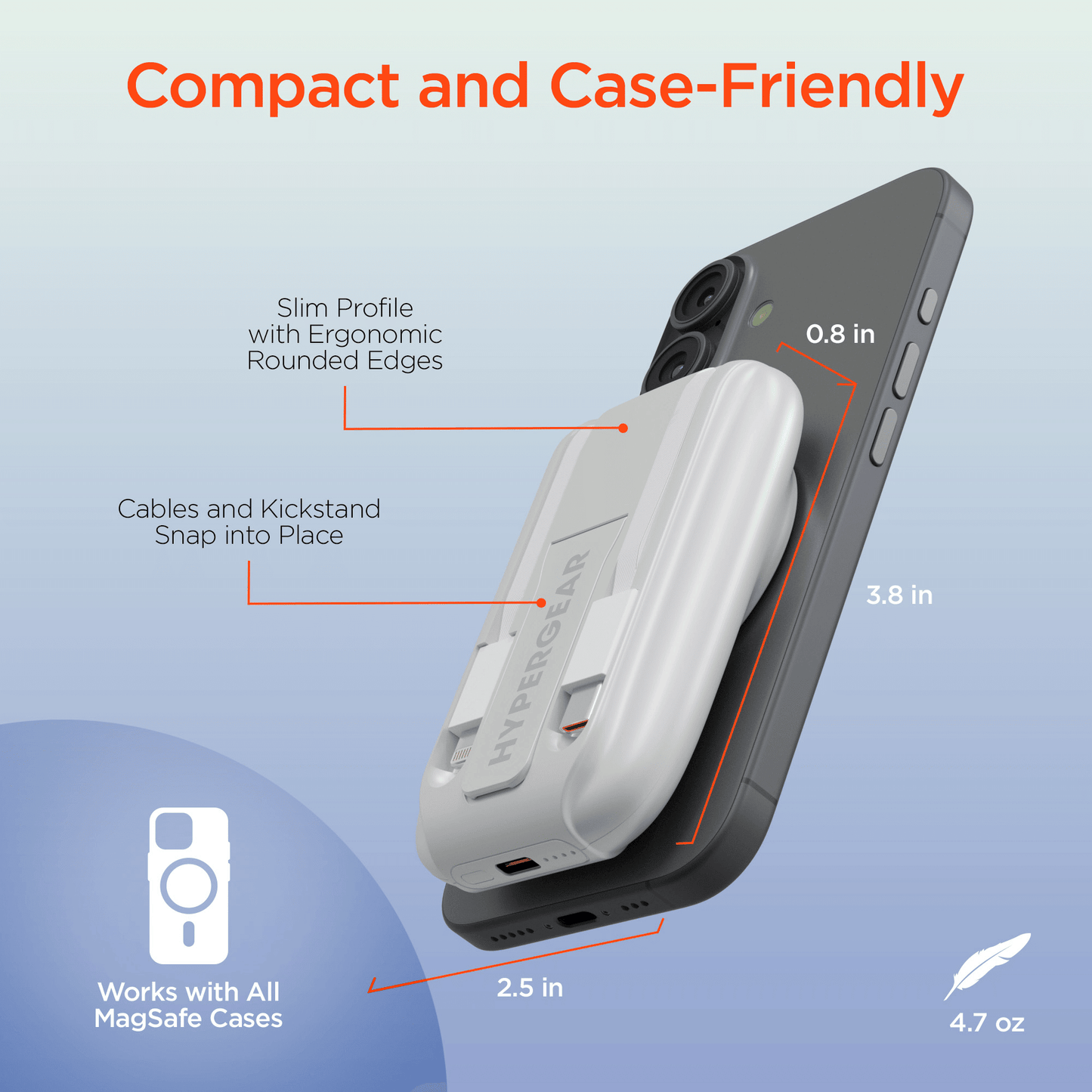 HyperGear Mag Grip Go 5000mAh Wireless Power Bank New Era Fashion LLc