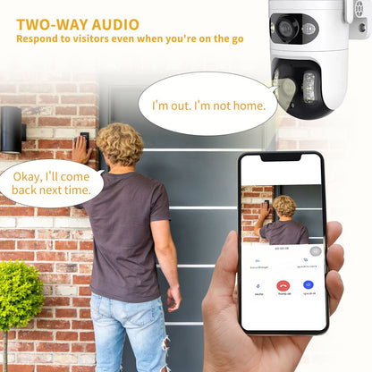 Dual eye gun ball linkage monitoring camera, panoramic+detail dual camera, high-definition security more comprehensive New Era Fashion LLc