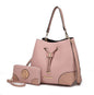 MKF Collection Candice Color Block Bucket Handbag with matching Wallet by Mia K New Era Fashion LLc