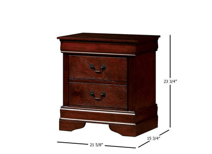 1pc Nightstand Cherry Finish Louis Philippe Solid wood English Dovetail Construction Antique Nickle Hanging Pulls New Era Fashion LLc