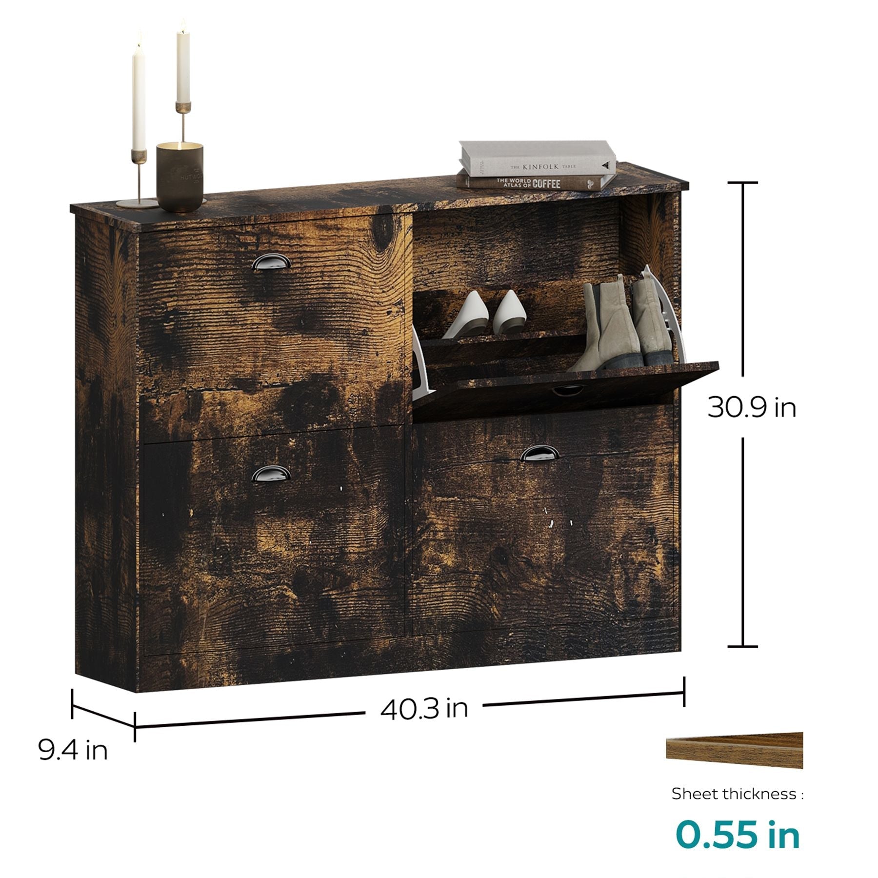 Shoe Cabinet,Hidden Slim Narrow Shoe Rack Cabinet with 4 Drawers for Entryway, Foyer,Hallway,Bedroom New Era Fashion LLc