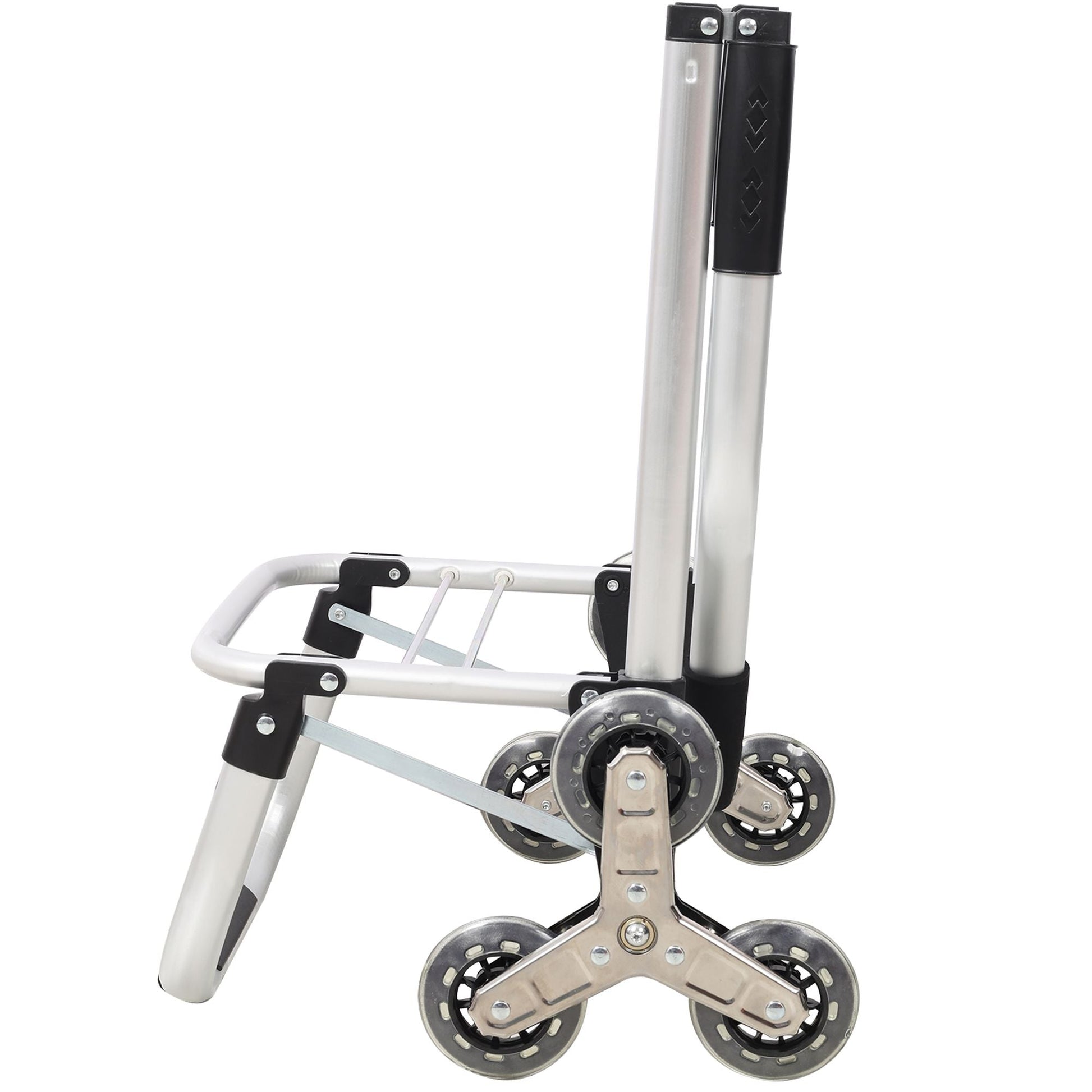2 in 1 Shopping Stair Trolley with Wheels,Trolley Black Foldable Shopping Cart,Removable Shopping Oxford Waterproof Bag,Stainless Steel Triangular Wheels, Black New Era Fashion LLc