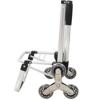 2 in 1 Shopping Stair Trolley with Wheels,Trolley Black Foldable Shopping Cart,Removable Shopping Oxford Waterproof Bag,Stainless Steel Triangular Wheels, Black New Era Fashion LLc