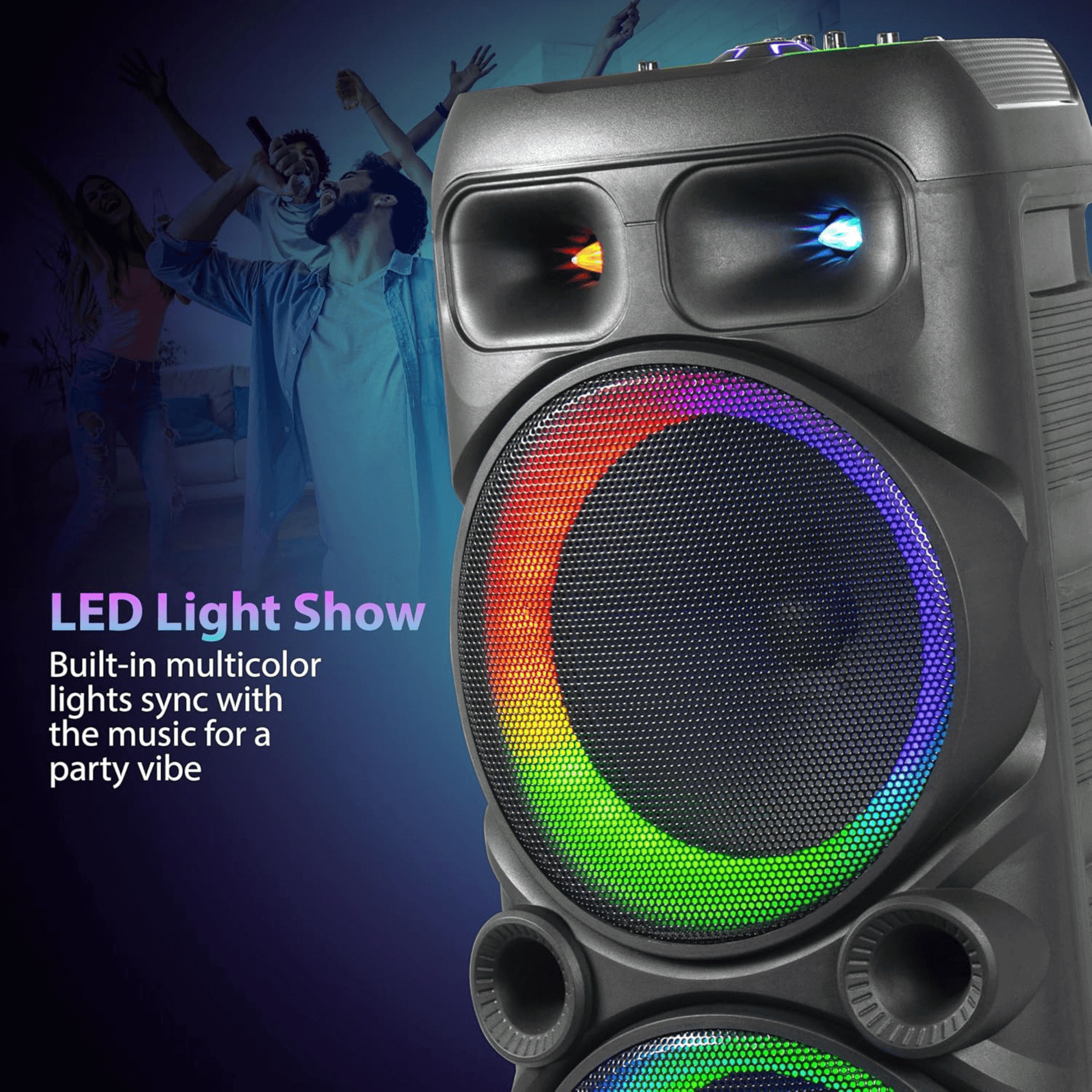 IQ Sound 2x12-Inch Portable Bluetooth Party Speaker New Era Fashion LLc