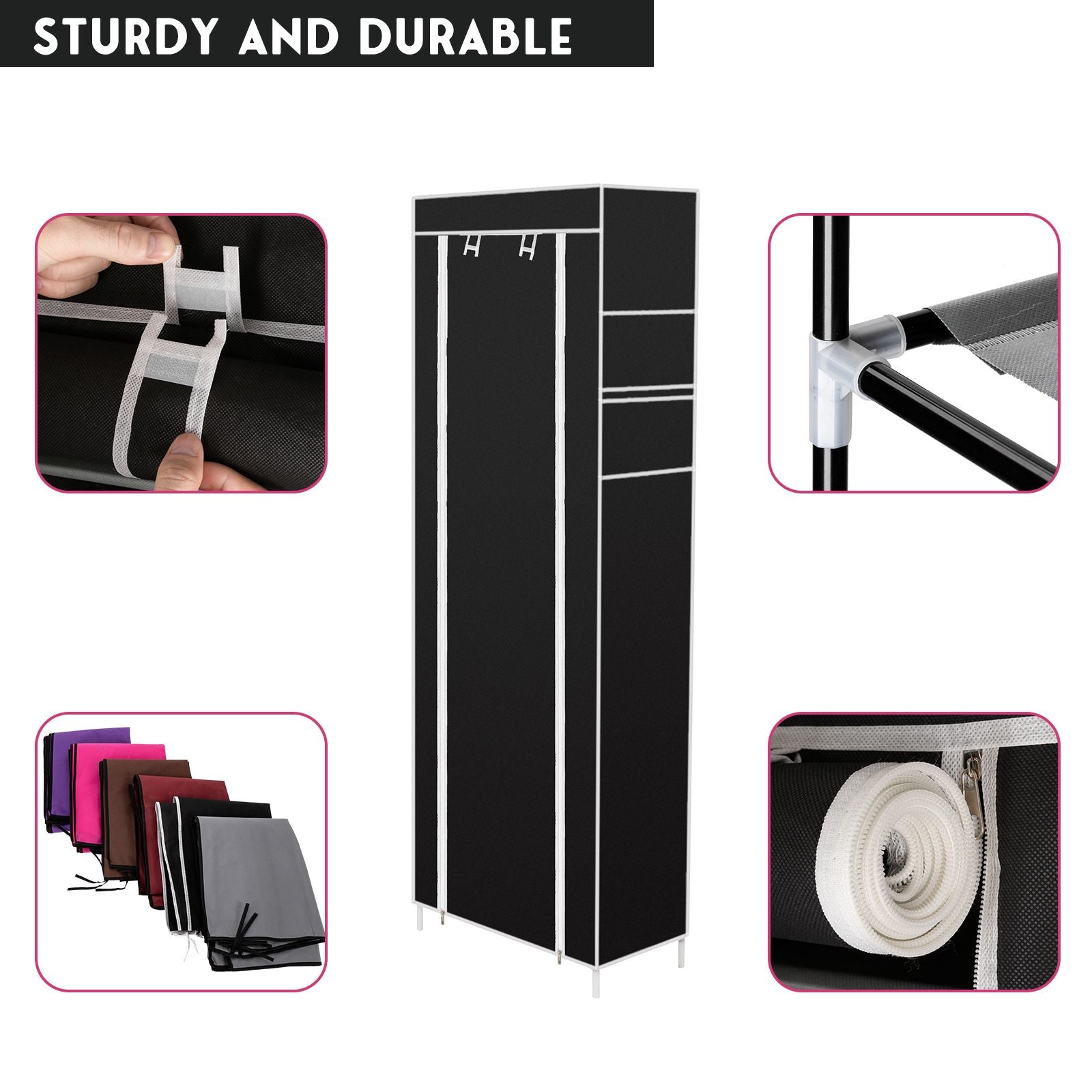 Room-saving 10-Layers 9 Lattices Non-woven Fabric Shoe Rack Black New Era Fashion LLc