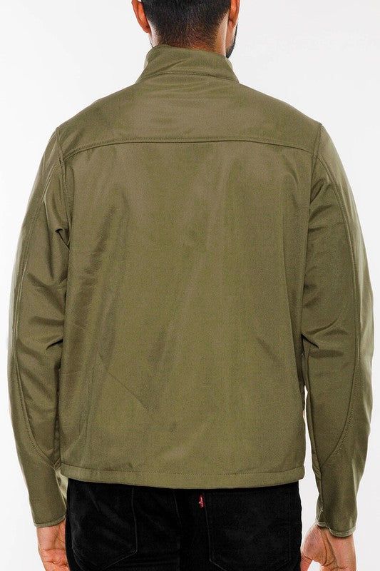 Mens Solid Soft Shell Storm Tech Jacket Coat New Era Fashion LLc