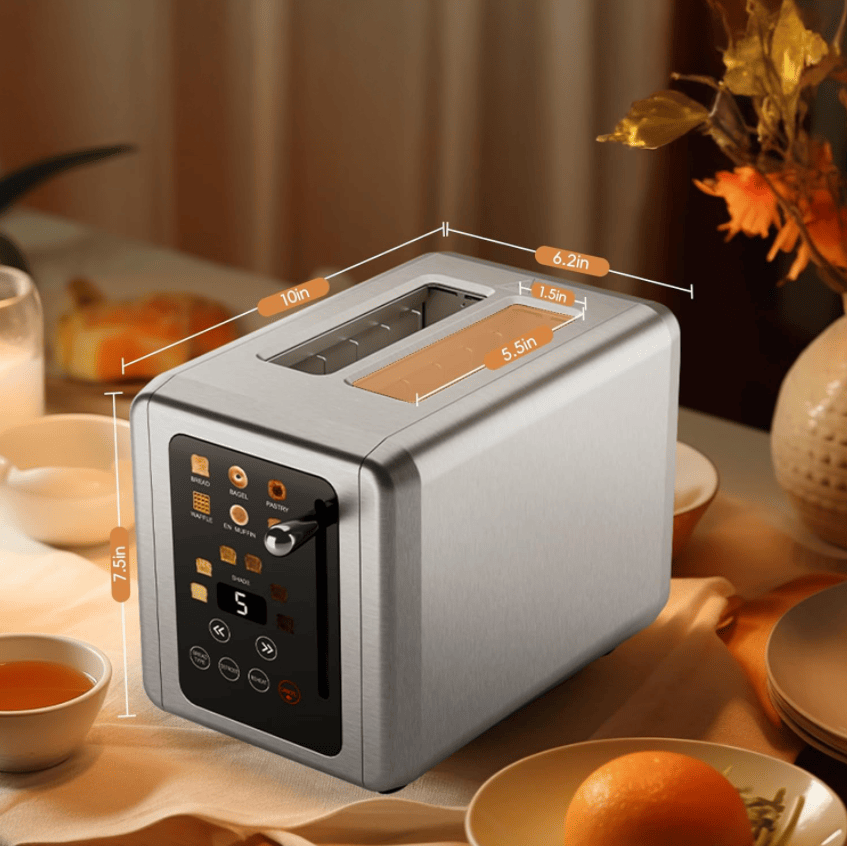 Retro Stainless Steel Toaster with 6 Browning Levels & 3 Functions - Perfect for Defrosting, Reheating, & Cancelling New Era Fashion LLc