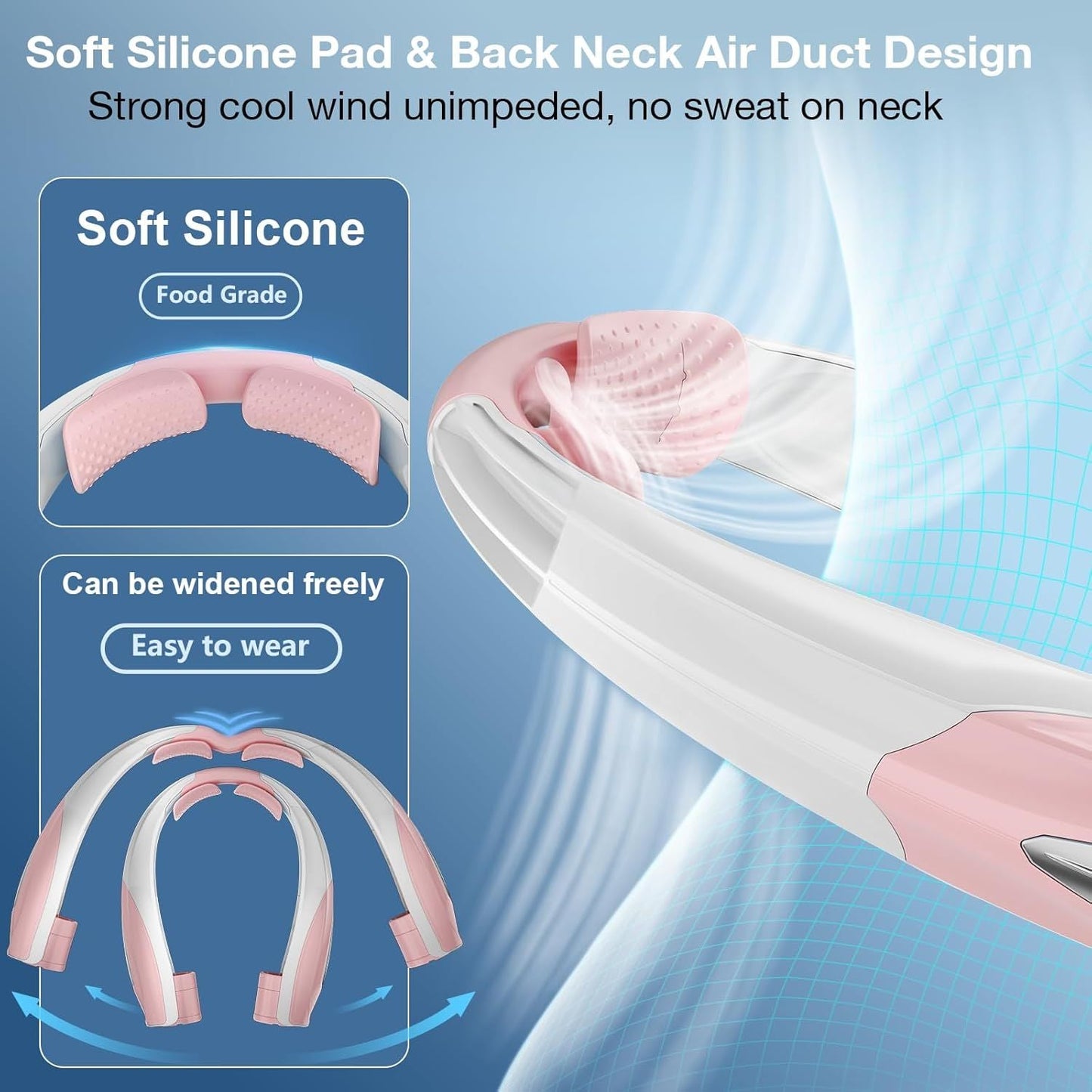 Neck Fan, 6 Speeds Adjustable Portable Personal Fan Rechargeable, Faster Cooling Wearable Fan, Ultra Quiet for Home, Office, Travel, Outdoor New Era Fashion LLc