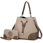 MKF Collection Candice Color Block Bucket Handbag with matching Wallet by Mia K New Era Fashion LLc