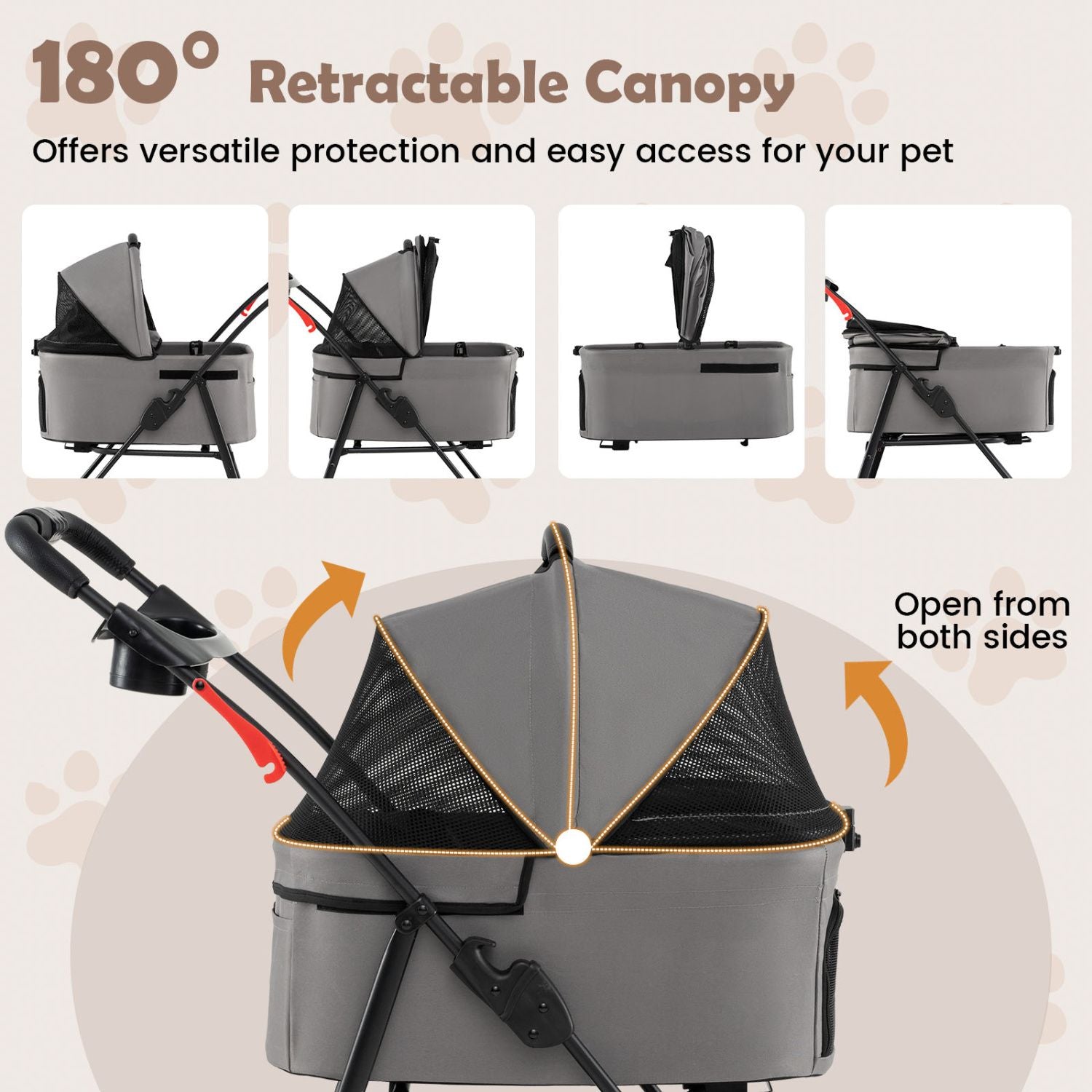 3 in 1 Pet Stroller with Removable Carrier up to 33 lbs New Era Fashion LLc