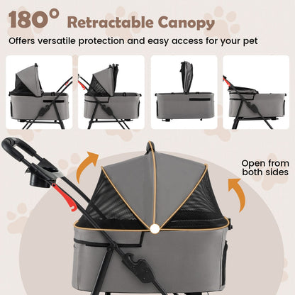 3 in 1 Pet Stroller with Removable Carrier up to 33 lbs New Era Fashion LLc