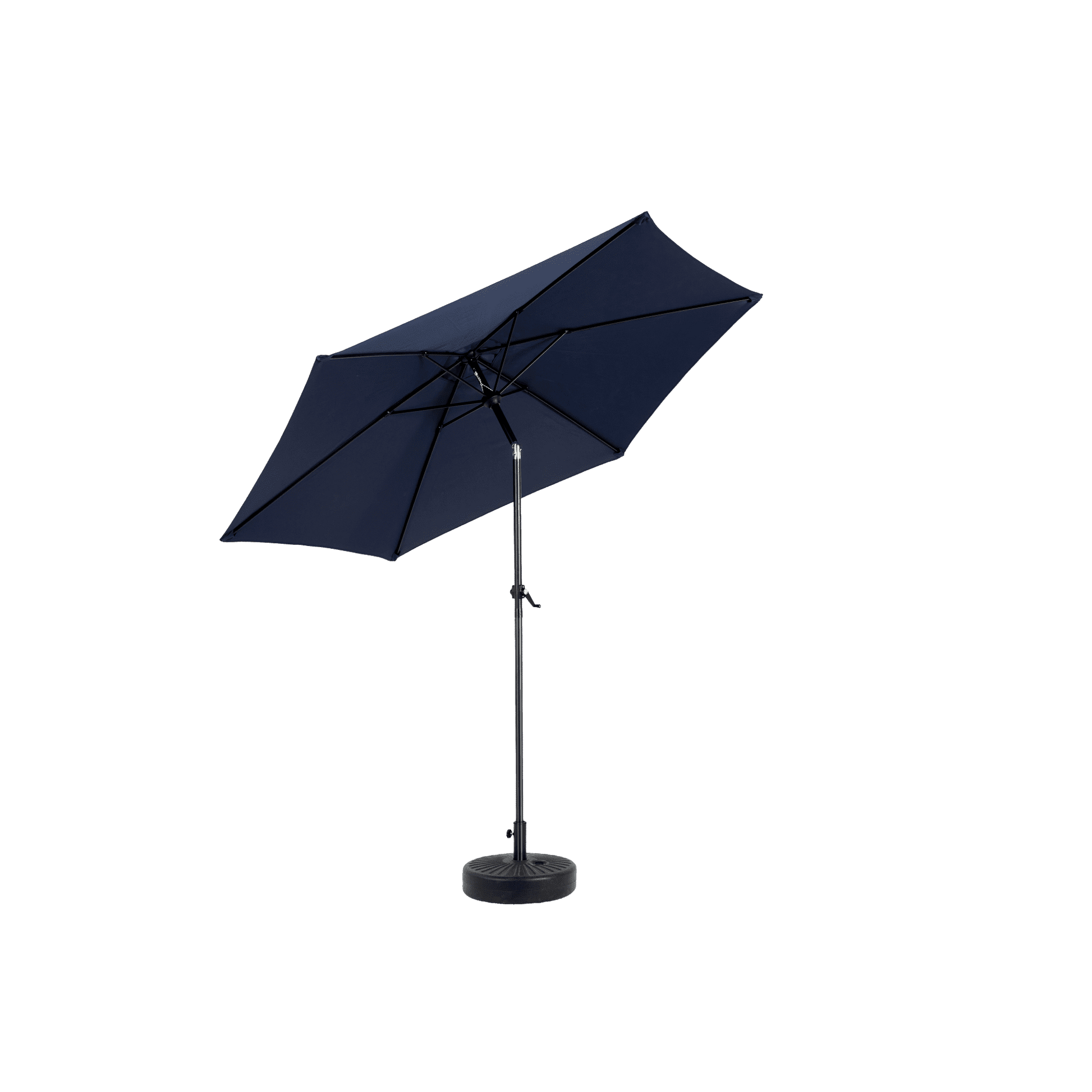 9FT Outdoor Patio Umbrella,Outdoor Table Umbrella with 6 Sturdy Ribs, Push Button Tilt and Crank,Yard Umbrella, Market Umbrella for Deck, Backyard, Pool (Base Not Included),Navy Blue New Era Fashion LLc