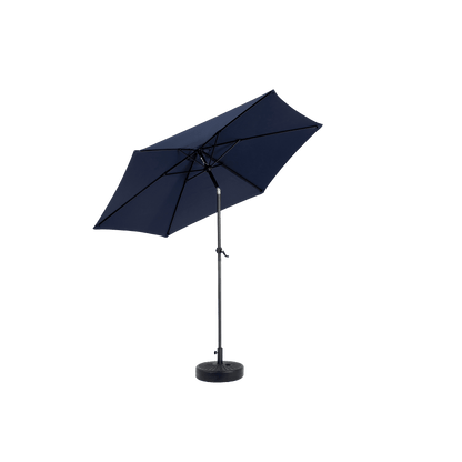 9FT Outdoor Patio Umbrella,Outdoor Table Umbrella with 6 Sturdy Ribs, Push Button Tilt and Crank,Yard Umbrella, Market Umbrella for Deck, Backyard, Pool (Base Not Included),Navy Blue New Era Fashion LLc