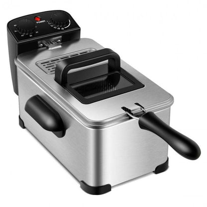 3.2 Quart Electric Stainless Steel Deep Fryer with Timer New Era Fashion LLc