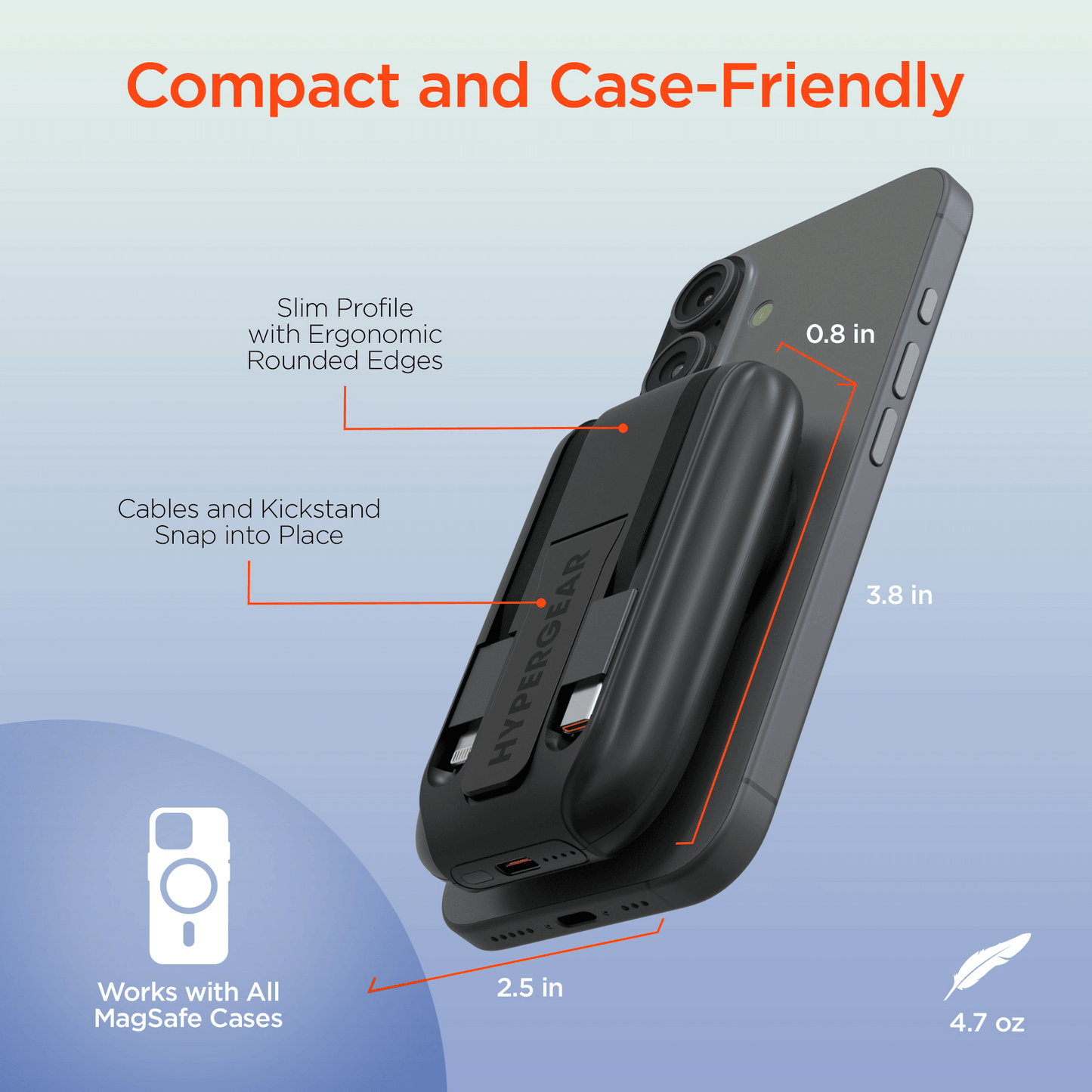 HyperGear Mag Grip Go 5000mAh Wireless Power Bank New Era Fashion LLc