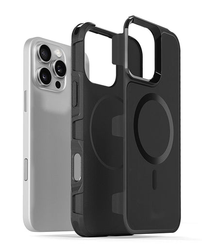 Dual Layer MagSafe Compatible Rugged Armor Protective Black Case made for iPhone 16 Pro New Era Fashion LLc