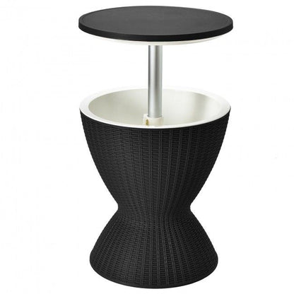 3 in 1 8 Gallon Patio Rattan Cooler Bar Table with Adjust Ice Bucket New Era Fashion LLc