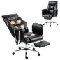 HOMCOM Massage Office Chair with 6 Points Vibration, Executive Desk Chair with High Back, PU Leather, Footrest, Black New Era Fashion LLc