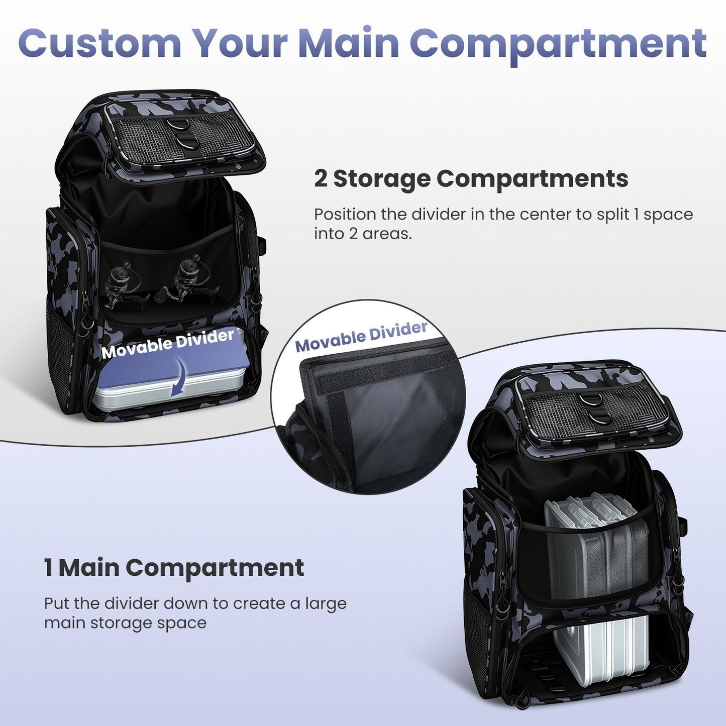 42L/11Gal Fishing Backpack Large Capacity Fishing Tackle Storage Bag with Rod Holders 16-Pocket Water-Resistant with Divider Adjustable Padded Straps for Fishing Gear Outdoor Camping Hiking New Era Fashion LLc