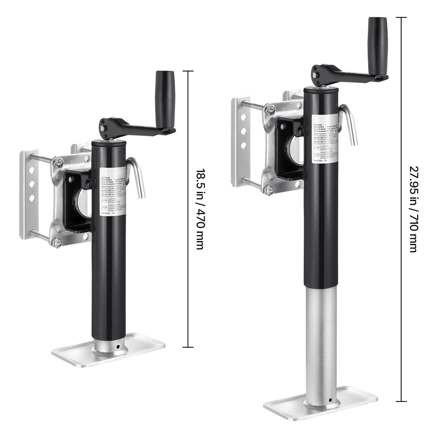 Trailer Jack, 2000 lbs Dynamic Load Capacity, Heavy Duty Swivel Bolt-on Trailer Jack, 10" Lift Trailer Jack Stand with Handle for RV Trailer, Horse Trailer, Utility Trailer, and Yacht Trailer New Era Fashion LLc