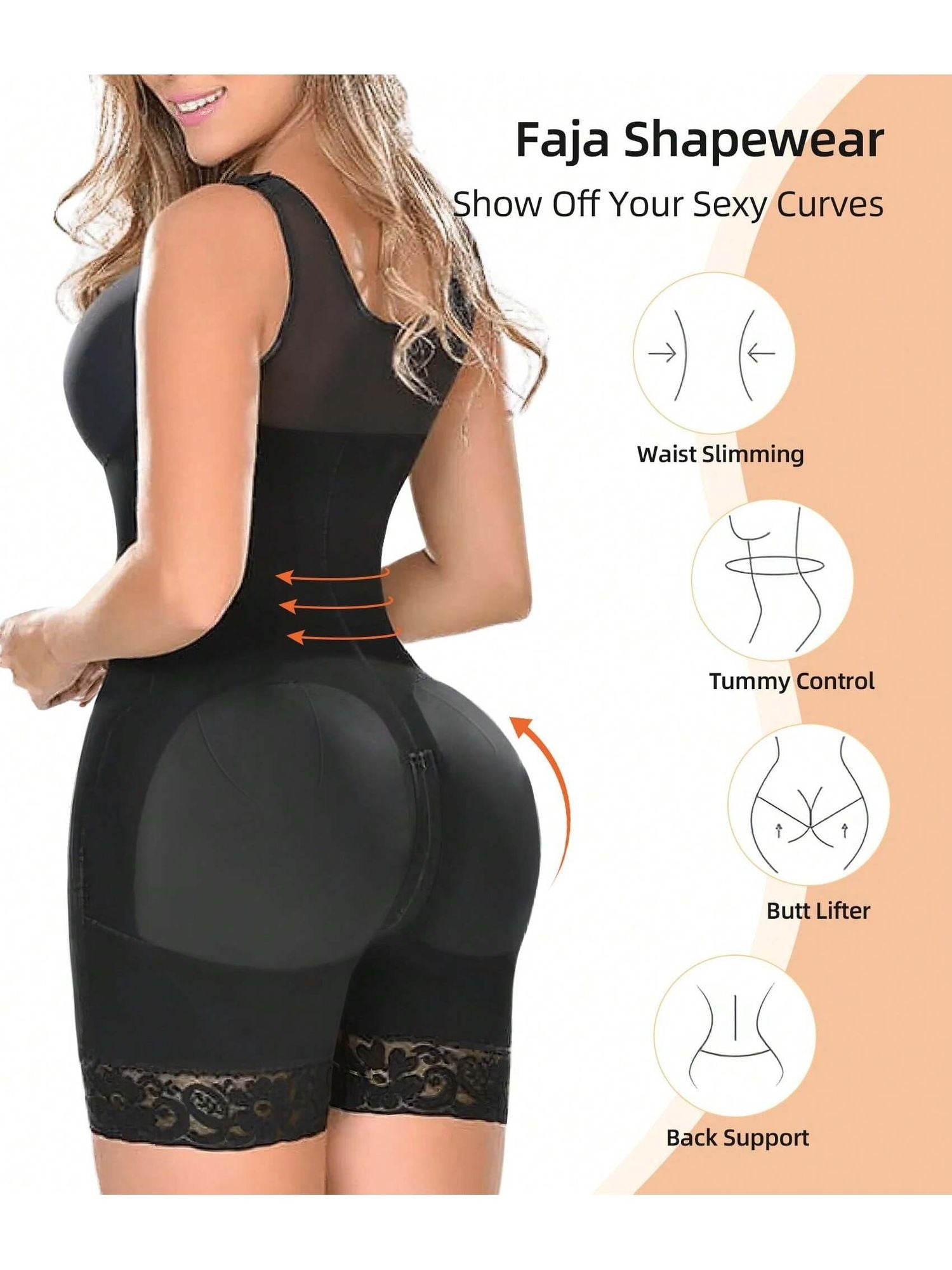 Fasjrixa Fajas Colombianas Shapewear for Women Tummy Control Post Surgery Full Body Shaper Butt Lifter with Zipper Crotch,corset tops for women,fajas colombianas moldeadoras New Era Fashion LLc