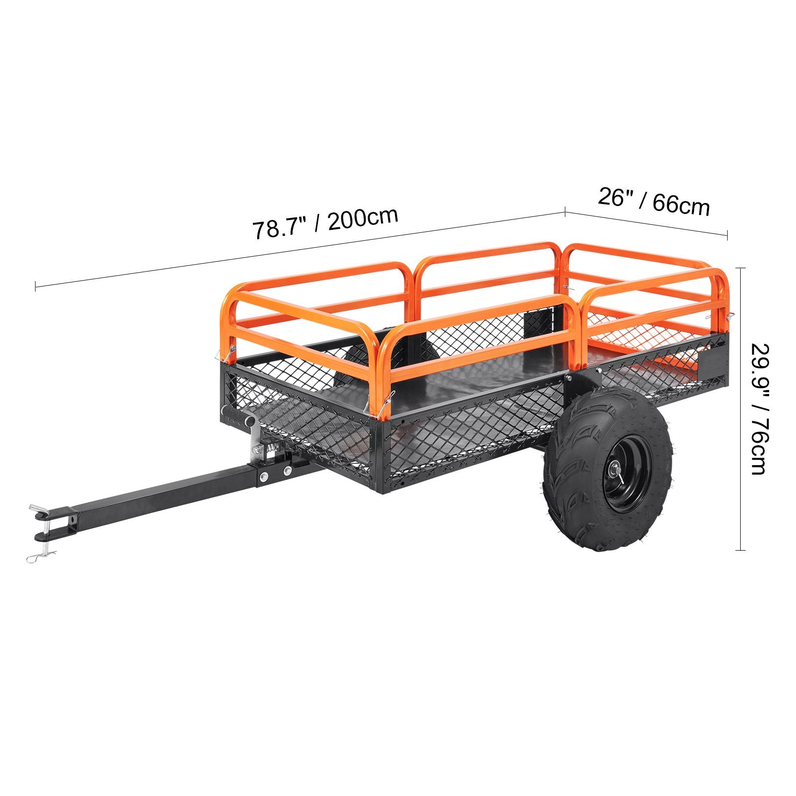 Heavy Duty Steel ATV Dump Trailer, 1500-Pound Load Capacity 15 Cubic Feet, Tow Behind Dump Cart Garden Trailer, with Removable Sides and 2 Tires, for Mowers, Tractors, ATV, UTV New Era Fashion LLc