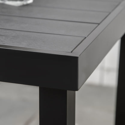 Patio Dining Table 4 Rectangular Aluminum Outdoor Garden Lawn Backyard Black New Era Fashion LLc