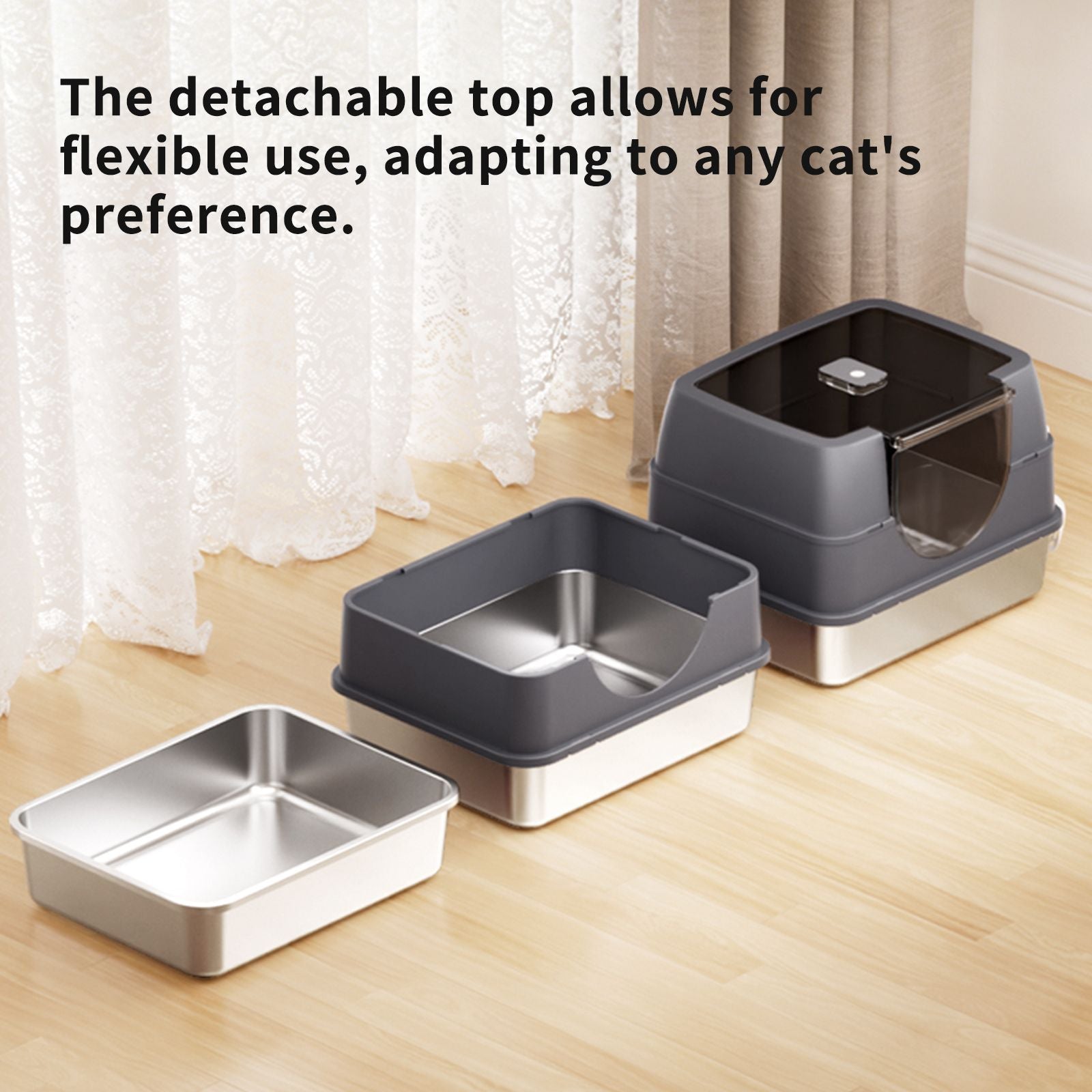Galaxy stainless steel cat litter box, sturdy, durable, easy to clean, odorless, non stick to sand, a choice for cross-border quality New Era Fashion LLc