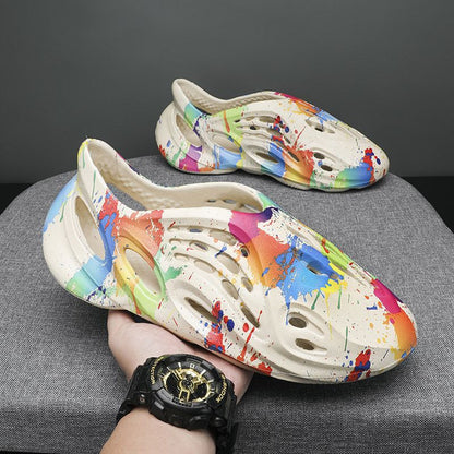 Clogs For Men; Men's hole shoes; hollow beach shoes; camouflage sandals; all inclusive personalized men's sandals New Era Fashion LLc
