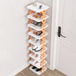 9Tier Narrow Entryway Shoe Rack Plastic Vertical Shoe Organizer Space Saving Free Standing Shoes Storage Shelf Closet Hallway New Era Fashion LLc