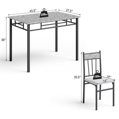 5 Pieces Faux Marble Dining Set Table New Era Fashion LLc