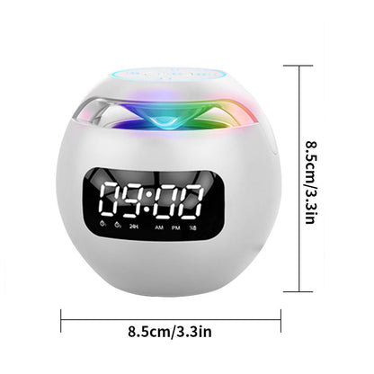 Bluetooth-compatible 5.0 Speaker with LED Digital Alarm Clock Music Player Wireless Ball Shape Clock Speaker Mini BT Speaker New Era Fashion LLc