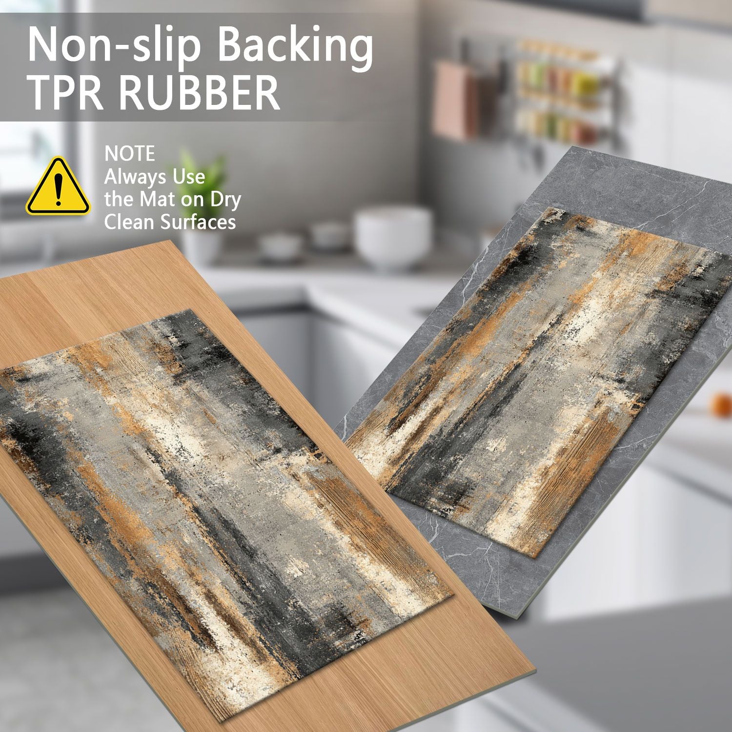 Three-piece kitchen rug set, non-slip and washable, abstract pattern kitchen hallway rug, soft and comfortable, suitable for sinks, floors, entrances, hallways and bathrooms. New Era Fashion LLc