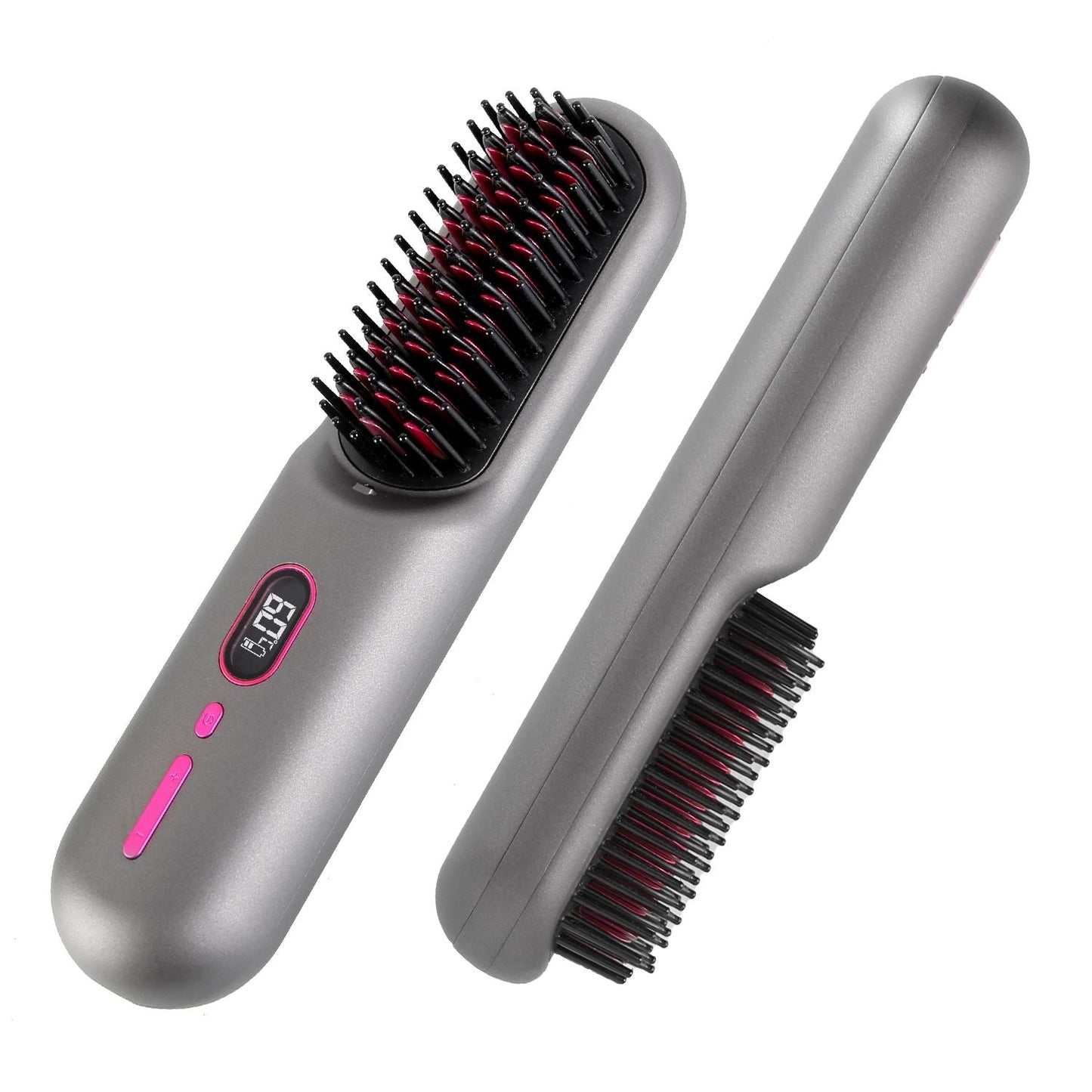Cordless Negative Ion Hair Straightener Brush Rechargeable Mini Styling Comb with 12 Heating Levels Anti-scald 30S Preheating 30Mins Auto Sleep LCD Display New Era Fashion LLc