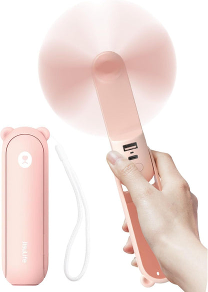 Handheld Fan with 4500 mAh Powerbank Max 37 Hours Runtime, Pocket Portable Battery Operated or USB Powered Folding Personal Fan, 3 Speeds, Gifts for Women Men Kids Gift for Festival New Era Fashion LLc