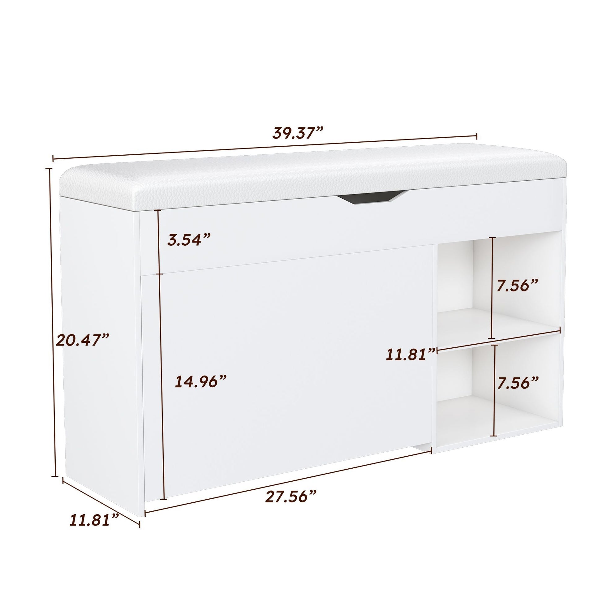 Entryway Bench with Shoe Storage,Adjustable 3-Tier Flip-Up Drawers & Hidden Cabinet,Space-Saving Shoe Organizer,Triple Storage and Modern Design,for Hallway and Living Room New Era Fashion LLc