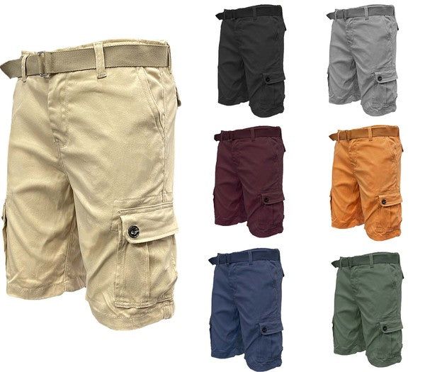 Weiv Mens Belted Cargo Shorts with Belt New Era Fashion LLc