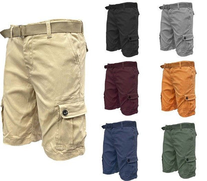 Weiv Mens Belted Cargo Shorts with Belt New Era Fashion LLc