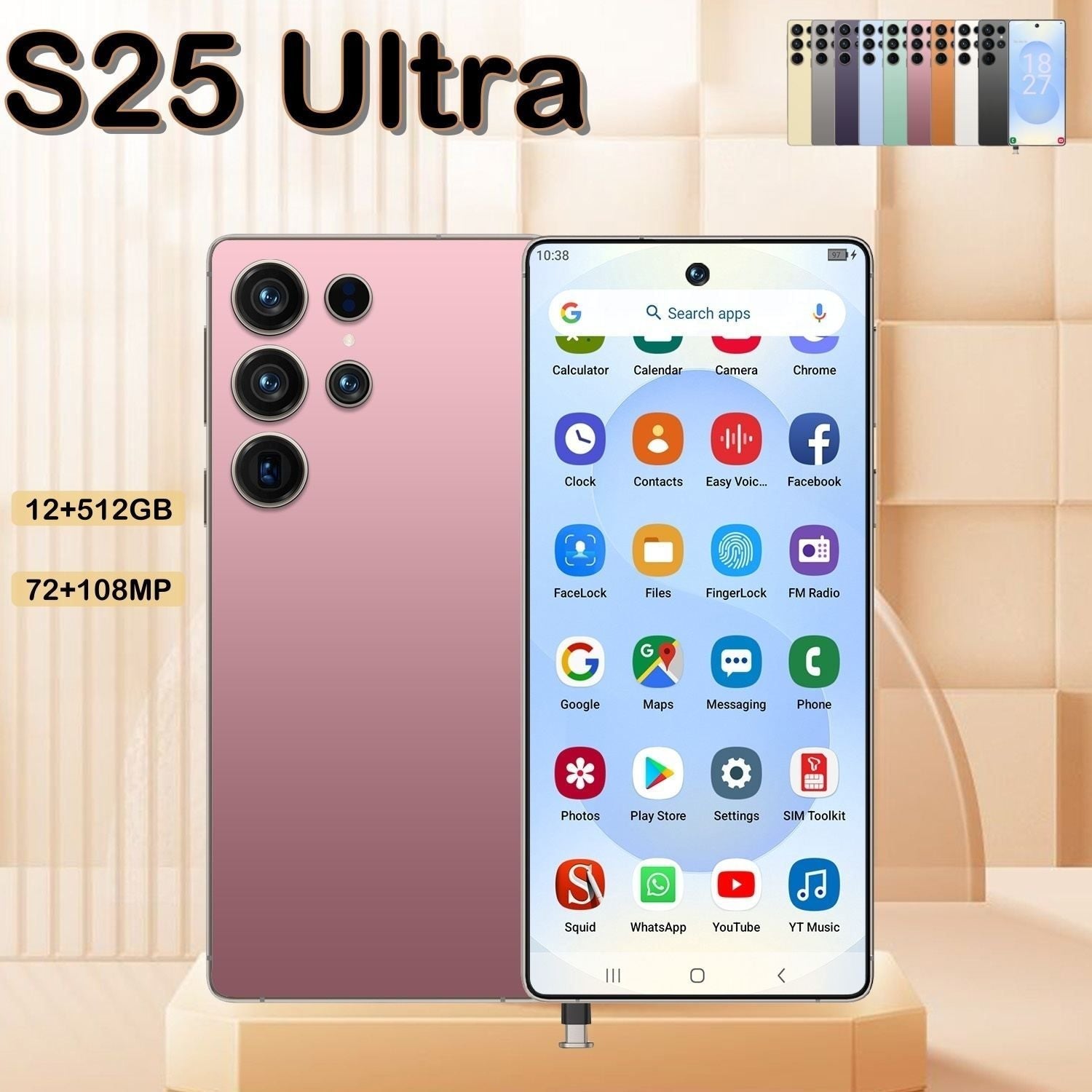 I25 Ultra 5G Smartphone, Unlocked Cell Phone, 6.8" HD Screen Unlocked Phones,  , 6000mAh Battery, Built in Pen, 12+512GB, Android 14, Face ID+Fingerprint Lock New Era Fashion LLc