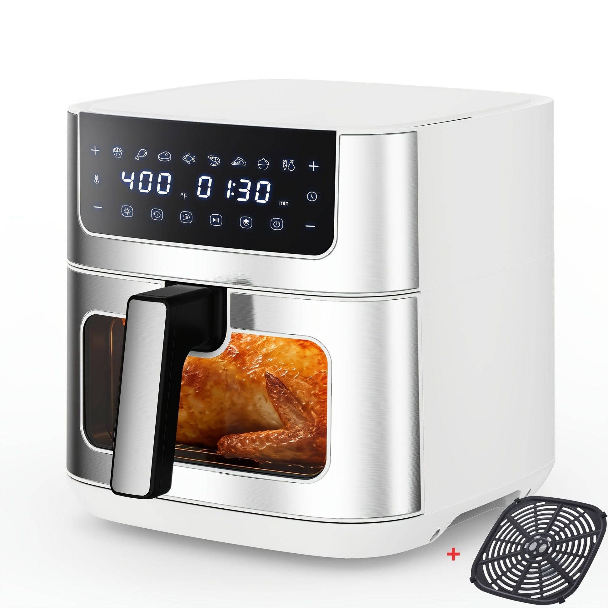 6.34QT Multi-Function Air Fryer with Ceramic Coating Suitable for Roast, Bake, Broil, Dehydrate, Reheat & Keep Warm, Digital Temperature (90°F-450°F), Easy-Clean Cooker for, -Type Plug ( Plug) New Era Fashion LLc