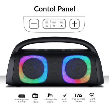 IQ Sound Portable Bluetooth Speaker with RGB Lights and TWS-Enhanced Stereo Sound New Era Fashion LLc