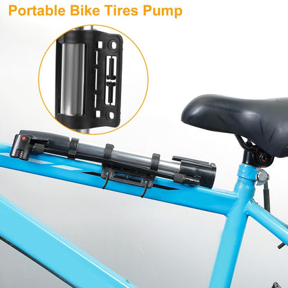 Mini Bike Pump Portable Bicycle Tire Inflator Ball Air Pump w/ Mount Frame For Mountain Road Bike New Era Fashion LLc