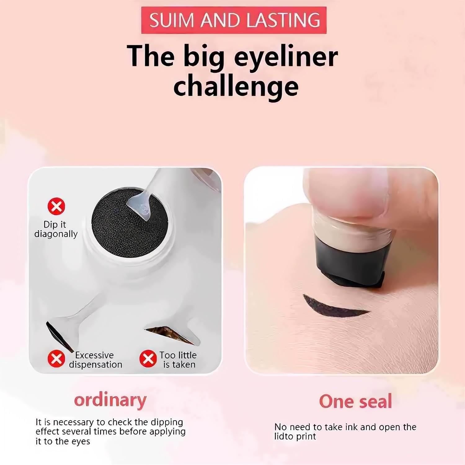 Winged Eyeliner Stamp Pen Dual Head Rotating Design, Quick-Dry, Long-Lasting, Smudge-Proof for Easy Cat Eye (1#/Black) New Era Fashion LLc